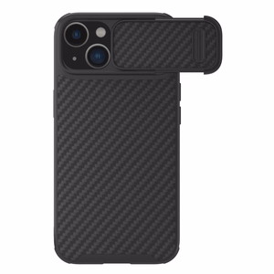Nillkin Sintētiskā šķiedras S apvalks iPhone 14 ar kameras vāciņu melns