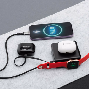 FORCELL F-ENERGY daudzfunkcionāls lādētājs 45W 6in1 ar USB A un USB C ligzdām, portatīvais lādētājs 15000mAh un bezvadu uzlāde 15W