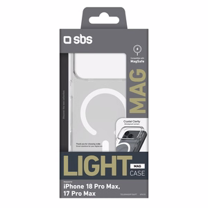 SBS Light Mag maciņš modelim iPhone 18 Pro Max / 17 Pro Max, saderīgs ar MagSafe – caurspīdīgs