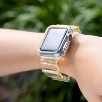 Silikona siksniņa aproce apvalks siksniņa gaismas komplekts Apple Watch 38mm - dzeltena
