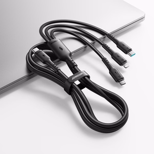 USB Kabelis Joyroom S-A61 USB-C uz USB-C/Lightning/MicroUSB 3.5A 1.2m melns