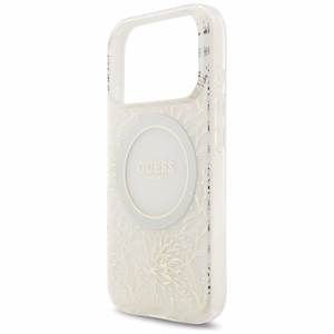 Guess IML Flowers Electro Pearl Strap MagSafe Чехол для iPhone 17 Pro - белый