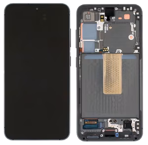 LCD screen Samsung S911 S23 5G ar touch screen un frame Phantom Melns original (assembled service pack)