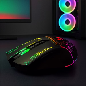 Wozinsky WMGB-3200 bezvadu optiskā spēļu pele ar iebūvētu uzlādējamu akumulatoru 3200 DPI ar RGB apgaismojumu - melna