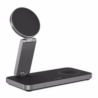 Tech-Protect QI15W-A47 MagSafe 3in1 indukcijas lādētājs + USB-C kabelis - melns