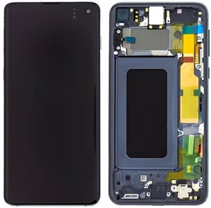 Samsung G970F S10e LCD ekrāns ar skārienjūtīgo ekrānu un melnu rāmi, oriģināls (lietots, B kategorija)