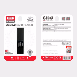 XO karšu lasītājs 2 in 1 DK05A USB 2.0 melns