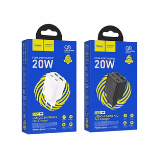 Lādētājs Hoco 2 x USB C + 2 x USB A QC3.0 PD 3A 20W N55 melns