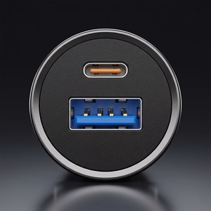 Blavec Auto lādētājs BS-01B-C Road - USB + Type C - QC 3.0 18W PD 20W ar Type C to Type C cable (CCBS01BCR-UCB) melns