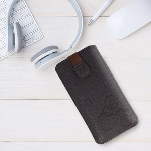 Чехол-пауч Wonder Deko (размер L) для iPhone 13 Mini/12 Mini/SE 2020/2022/7/8 шоколадный