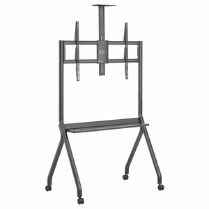 Maclean TV stand / cart, camera shelf, on casters, 55-100", max load 120kg/10kg shelf, max. VESA 900x600, melns, MC-114 B