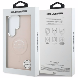 Karl Lagerfeld maciņš Embossed Ring RSG Logo MagSafe Samsung Galaxy S26 Ultra rozā
