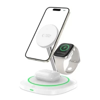Tech-Protect QI15W-A46 3v1 magnētiskais induktīvais lādētājs MagSafe - balts