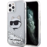 Karl Lagerfeld KLHCP12MLNHCCS iPhone 12/12 Pro 6.1" sudraba/sudraba cietais apvalks Mirdzošs Choupette Galva