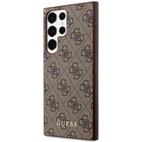 Guess GUHCS23LG4GFBR S23 Ultra S918 brūns/brūns cietais apvalks 4G Metāla Zelta Logotips
