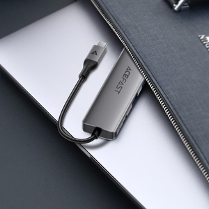 Acefast J18 USB sadalītājs USB-C 6-in-1 HDMI 4K 60Hz PD90W dokstacija - pelēks