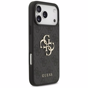 Guess PU 4G Metal Logo vāciņš Apple iPhone 18 Pro Max, pelēks
