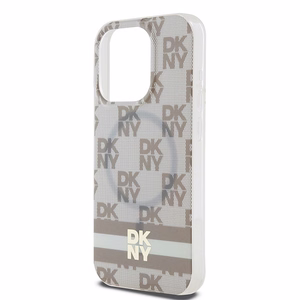 DKNY IML Checkered Mono Pattern & Printed Stripes MagSafe чехол для iPhone 13 Pro / 13 - бежевый