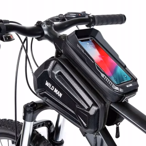 WILDMAN ceļojumu soma velosipēda rāmim ar rāvējslēdzēju, 1,2L (4 "- 7"), MS66, melna