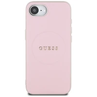 Guess Grained Ring MagSafe viedtālruņa apvalks iPhone 16e - rozā