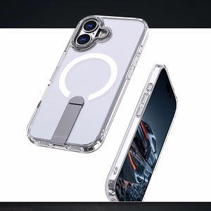 Hybrid Armor X viedtālruņa apvalks iPhone 17 ar statīvu, saderīgs ar MagSafe - caurspīdīgs