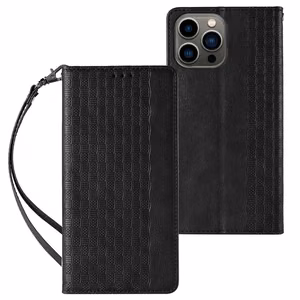 Magnētiskais siksniņas apvalks iPhone 12 Pro maciņš + mini piekariņš melns