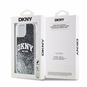 DKNY viedtālruņa apvalks iPhone 15 6,1" HC DKHCP15SLBNAEK melns HC šķidrie spīdumi ar arku logotipu