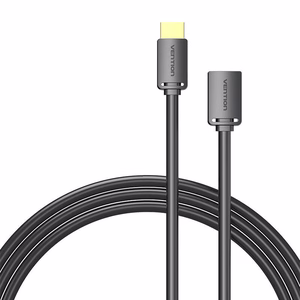 HDMI 2.0 vīrišķā uz HDMI 2.0 sievišķā pagarinājuma kabelis Vention AHCBH 2m, 4K 60Hz, (melns)
