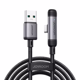 Joyroom S-A56 EnjoyX sērijas 90° USB-A - USB-C 3A kabelis 1.2m - melns