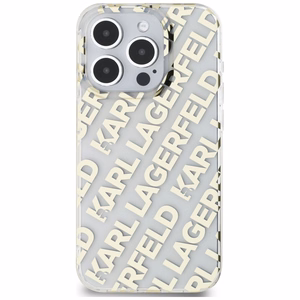 Karl Lagerfeld IML Fullover Logo viedtālruņa apvalks iPhone 15 Pro Max - zelts