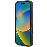 Mercedes teksturētas un gludas ādas magnētiskais viedtālruņa apvalks iPhone 16 Pro Max - melns