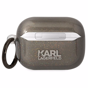 Karl Lagerfeld KLAPHNKCTGK чехол Airpods Pro чёрный/чёрный Gliter Karl&Choupette