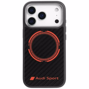 Audi RSQ Oglekļa šķiedras Sporta sarkanais aplis Magnētiskais viedtālruņa apvalks iPhone 17 Pro - melns