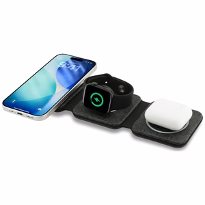 Bezvadu lādētājs 3in1 saderīgs ar MagSafe 15W GUESS GUE005639 melns