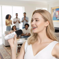 Blavec portatīvais Bluetooth skaļrunis WS-07 Karaoke Party 5W ar 2 mikrofoniem balts