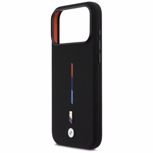 BMW M Silicon Tricolor Line MagSafe чехол iPhone 17 Pro Max - черный