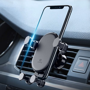 Crong Gravity Auto-Lock gravitācijas automašīnas tālruņa turētājs 4.7–6.5" tālruņiem, melns