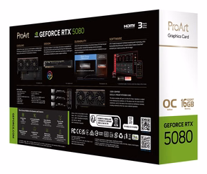 Grafiskā karte ASUS NVIDIA GeForce RTX 5080 16GB GDDR7 256 bit PCIe 5.0 PROART-RTX5080-O16G