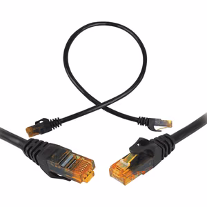 CAT6e UTP tīkla patchcord kabelis 8P8C melns 0,5m