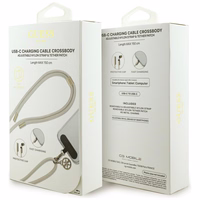 Guess CBDY 4G Charm USB-C / USB-C kabelis 150cm - smilškrāsas