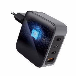 FORCELL F-ENERGY GaN VT-46 pelēks ceļojuma lādētājs 3 x Type C + USB A PD QC4.0 5A 100W ar PD