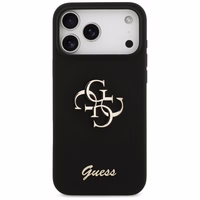 Guess Silikona lielais 4G uzraksts apvalks iPhone 17 Pro Max - melns