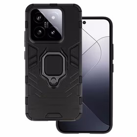 Gredzenveida bruņu viedtālruņa apvalks Xiaomi 14 melns