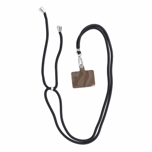 SWING (6mm) tālruņa siksniņa, tālruņa piekariņš ar regulējamu garumu / auklas garums 165 cm (maks. 82,5 cm cilpā) / uz pleca vai kakla – melns