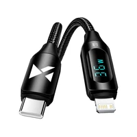 Wozinsky WUCLC2 Lightning - USB-C 36W 480Mb/s kabelis 2m ar ekrānu - melns