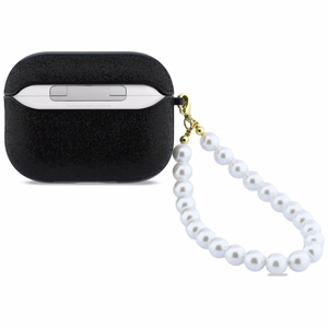 Guess Glitter Pearl Siksniņa Maciņš for AirPods Pro 3 - melns