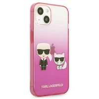 Karl Lagerfeld Gradient Ikonik Karl&Choupette viedtālruņa apvalks iPhone 13 mini – rozā