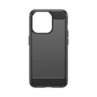 Elastīgs oglekļa raksta viedtālruņa apvalks iPhone 15 Pro Carbon Case - melns