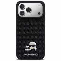 Karl Lagerfeld Rhinestones Karl&Choupette piespraudņu futrālis iPhone 17 Pro Max - Melns
