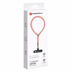 FORCELL F-DESIGN L8X36 rokas telefona siksniņa ar regulējamu garumu (maks. 18cm cilpā) rozā balta